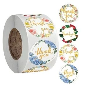 500 1” Roll Garland Thank You Stickers PRICE IS FIRM